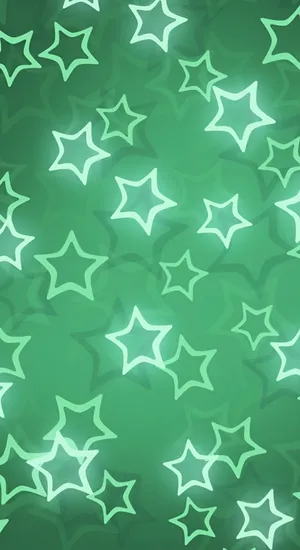 Green Cyber Star Pattern Wallpaper