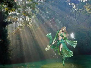 Green Fairy Forest Wallpaper