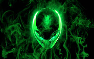 Green Fire Alienware Logo Wallpaper