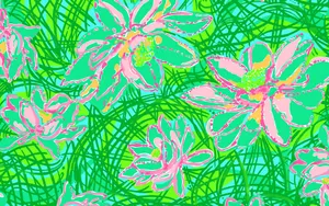 Green Floral Lilly Pulitzer Desktop Wallpaper