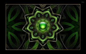 Green Floral Pendant Wallpaper