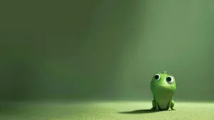 Green Frog Cartoon Character Wallpaper Wallpaper
