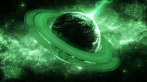 Green Galaxy Struck By Lightning Wallpaper