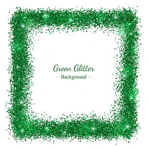 Green Glitter Frame On White Background Wallpaper