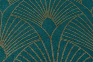Green Gold Art Deco Pattern Wallpaper