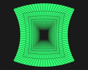 Green Grid Cyber Tunnel Wallpaper