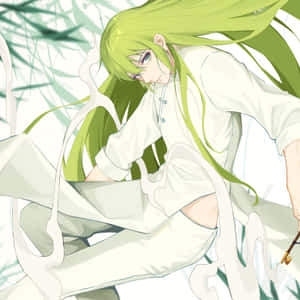 Green Haired Anime Character Wallpaper