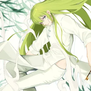 Green Haired Anime Character Wallpaper