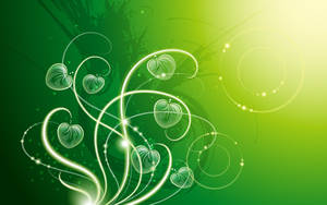 Green Heart Glitter Wallpaper