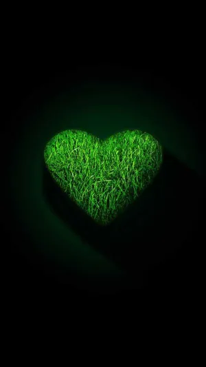 Green Heart Grass Wallpaper