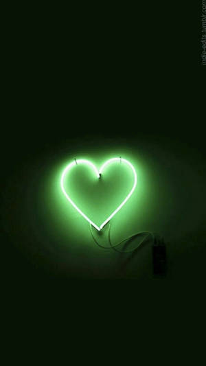 Green Heart Light Wallpaper
