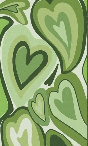 Green Hearts On A White Background Wallpaper