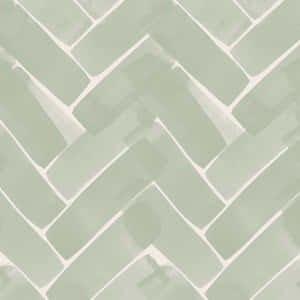 Green Herringbone Pattern Wallpaper