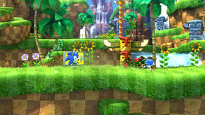 Green Hill Zone With The Third Checkpoint Wallpaper