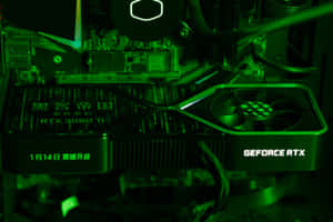 Green Illuminated Graphics Card R T X3090 Ti Wallpaper