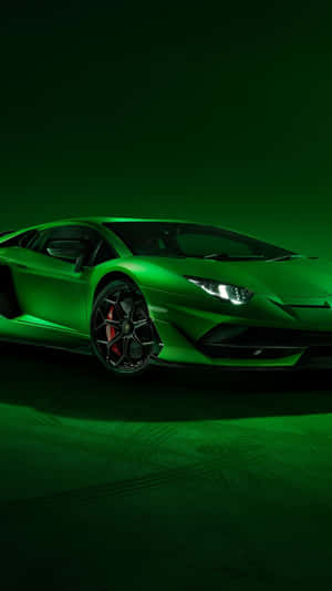 Green Lamborghini Iphone Theme Display Wallpaper