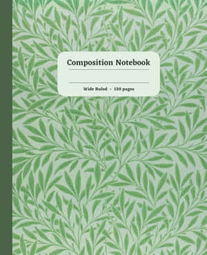 Green Leaf Pattern Composition Notebook Cover Wallpaper
