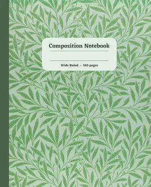 Green Leaf Pattern Composition Notebook Cover Wallpaper