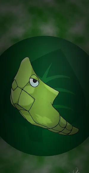 Green Leaf With Metapod Phone Wallpaper