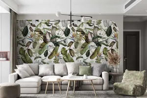 Green Leafy Designer Wallpaper