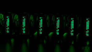 Green Lit Graphics Cards Array Wallpaper