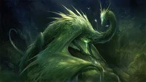 Green Majestic Dragon Wallpaper