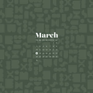 Green March Calendar Aesthetic Wallpaper