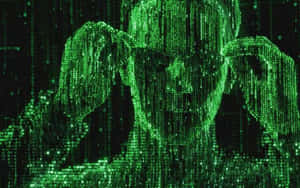 Green Matrix Code Person Wallpaper