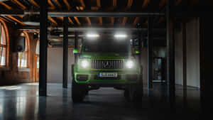 Green Mercedes G Class Garage Wallpaper