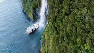 Green Mossy Rock Milford Sound Wallpaper