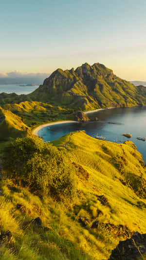 Green Mountains Of Komodo Island Wallpaper