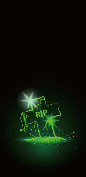 Green Neon Halloween Crucifix Wallpaper