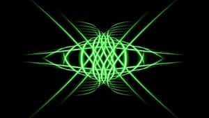 Green Neon Laser Symmetry Wallpaper