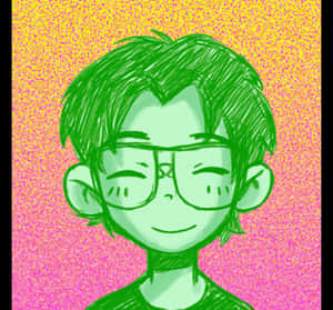 Green Omori Pfp With Glasses Wallpaper