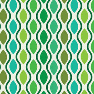 Green Oval Shapes And Curvy Lines Wallpaper