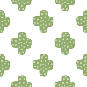 Green Plus Pattern Wallpaper