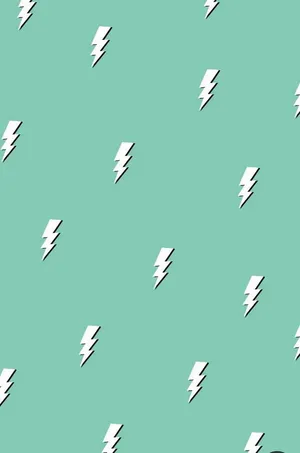 Green Preppy Lightning Pattern Wallpaper