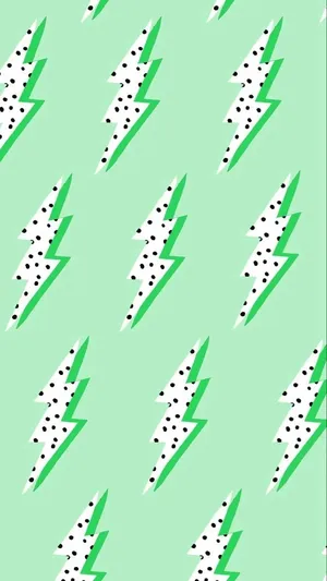 Green Preppy Lightning Pattern Wallpaper