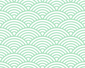Green Scalloped Pattern Background Wallpaper