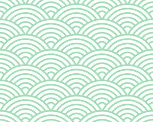 Green Scalloped Pattern Background Wallpaper