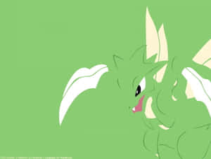 Green Scyther Blending In Background Wallpaper