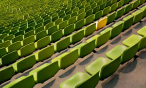 Green Seats With A Yellow Conspicuous Chair Wallpaper