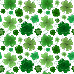 Green Shamrock Pattern Background Wallpaper