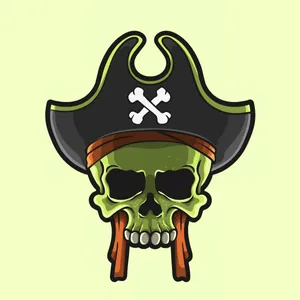 Green Skull Pirate Logo Wallpaper