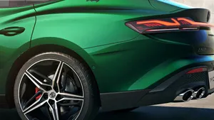 Green Sports Car Rear Design Wallpaper