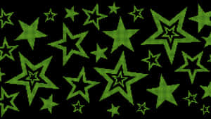 Green Star Cyber Y2k Aesthetic Wallpaper