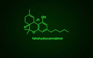 Green T H C Molecule Structure Wallpaper