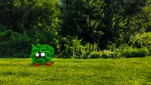 Green Tangela On Grass Wallpaper