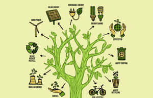 #green Technology With Solar Panels And Wind Turbines Wallpaper