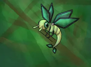 Green Vibrava Drawing Wallpaper